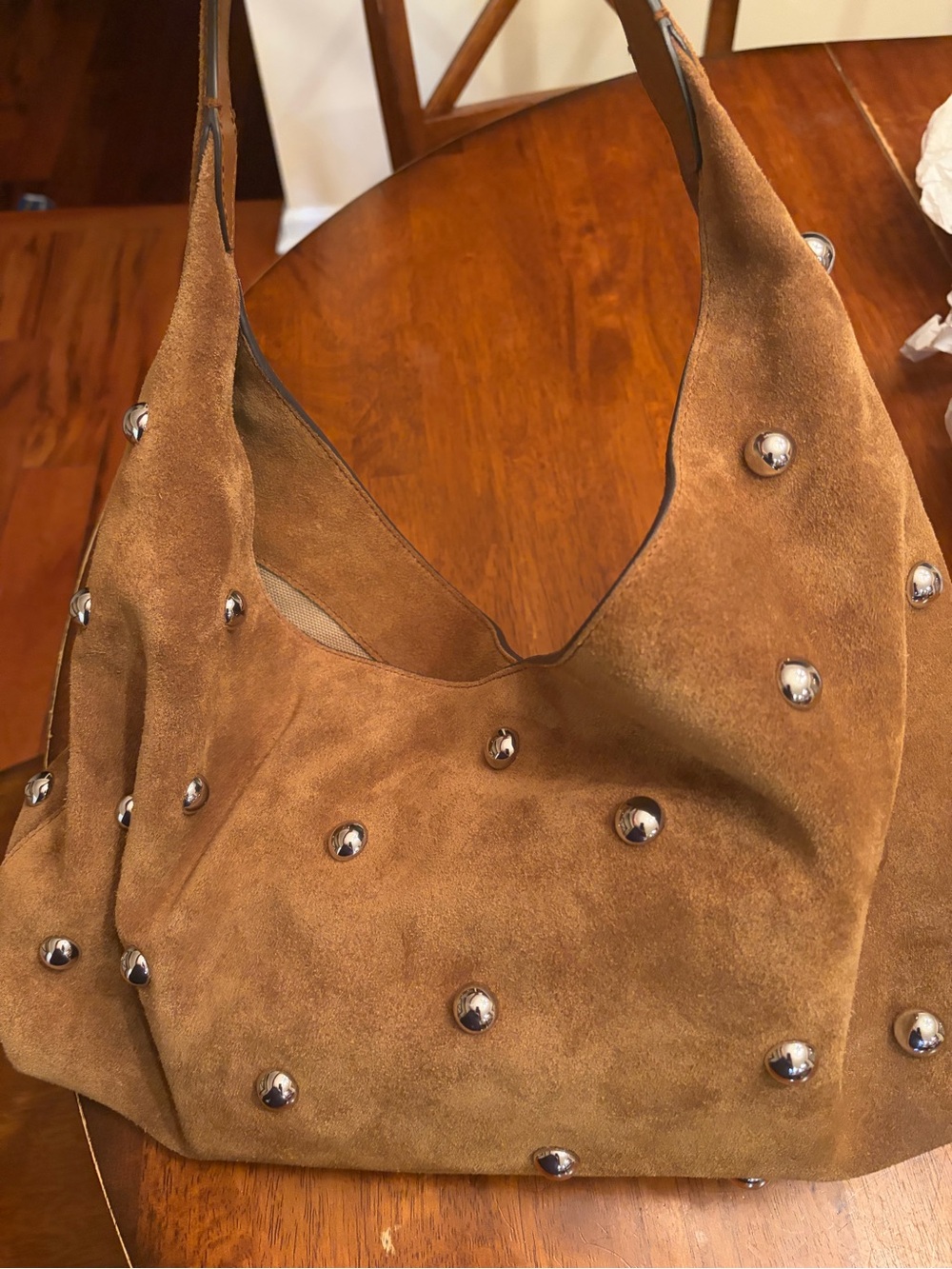 Madewell Mylie Suede Studded Hobo Bag in Brown - Picture 10 of 11